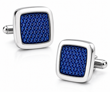 TRIPIN Cufflinks for Men Silver Blue Square Shape for Office Corporate Party French Cuff Shirts Shirt Suit Blazer in A Gift Box TSHOSIL1061