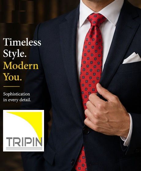 TRIPIN Ties for Men - Red Jacquard Fabric Neckties for Party and Wedding - Elevate Your Style with Classic and Elegant Neck Ties 2166