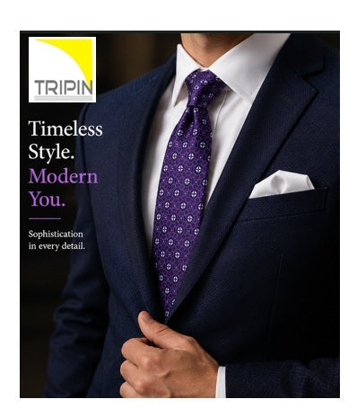 TRIPIN Ties for Men - Purple Jacquard Fabric Neckties for Party and Wedding - Elevate Your Style with Classic and Elegant Neck Ties 2167