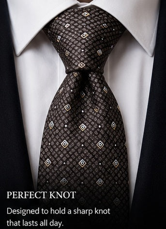TRIPIN Ties for Men - Brown Jacquard Fabric Neckties for Party and Wedding - Elevate Your Style with Classic and Elegant Neck Ties - 2170