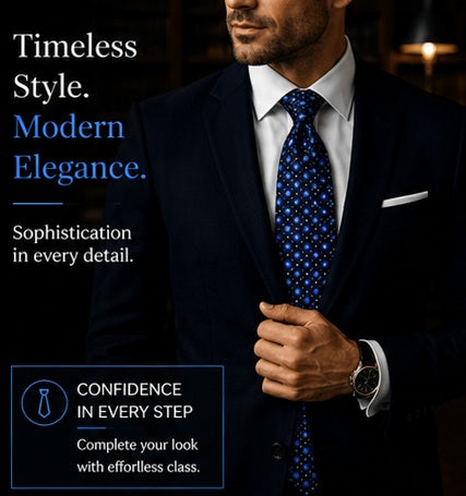 TRIPIN Ties for Men -Blue Jacquard Fabric Neckties for Party and Wedding - Elevate Your Style with Classic and Elegant Neck Ties 2184