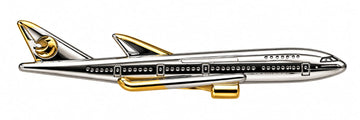 TRIPIN Aeroplane Tie Pin for Men – Silver & Gold Metal Tie Clip with Secure Closure | Formal Business & Wedding Accessory