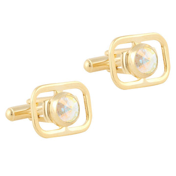 TRIPIN Cufflinks for Men Golden Gold with Diamond Crystal for Office Corporate Party French Cuff Shirts Shirt Suit Blazer in A Gift Box TNABZGOLD418