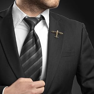 Tripin Plane Shape Small Size Lapel Pin Brooch For Men