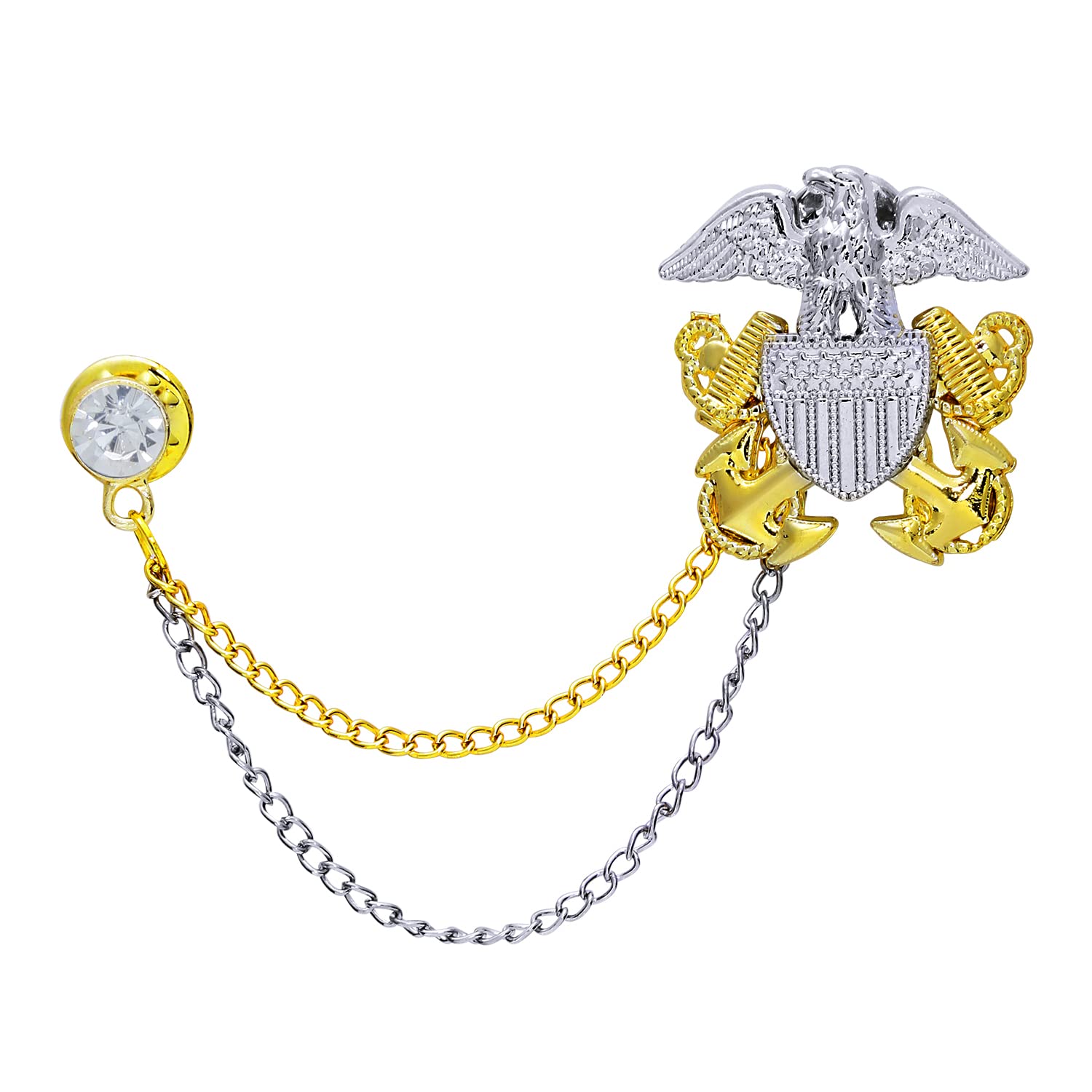 TRIPIN Shield and Lapel Pin Collar Chain Brooch Badge Coat Suit Wedding Gift Party Shirt Collar Accessories Brooch for Men 2124