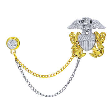 TRIPIN Shield and Lapel Pin Collar Chain Brooch Badge Coat Suit Wedding Gift Party Shirt Collar Accessories Brooch for Men 2124