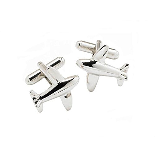 Tripin Silver Aero Plane Design Cufflinks For Men In A Gift Box Tsbbpsil794