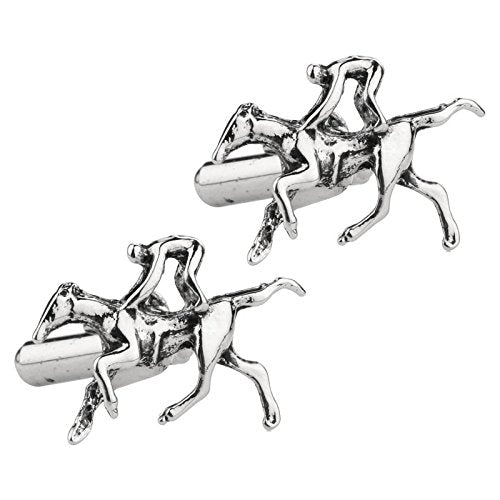 TRIPIN Cufflinks for Men Silver Running Horse Jockey Shape Design for Office Corporate Party French Cuff Shirts Shirt Suit Blazer in A Gift Box TSHOSIL1568