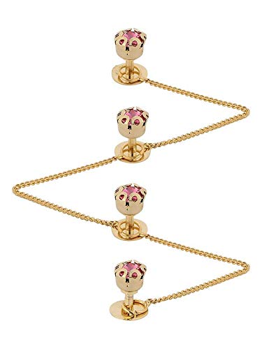 TRIPIN Brass Kurta Buttons with Diamond Crystal and Chain TSSPKURTA1926