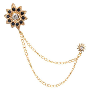 TRIPIN Golden Gold Lapel PIN Collar Chain Brooch BROOCHES BROACHES for Men Women Kids Office Corporate Party Shirts Shirt Suit Blazer in A Gift Box TSCP1654