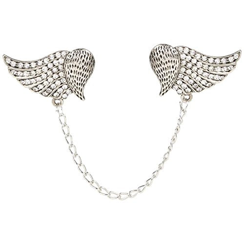 TRIPIN BROACHES FOR MEN WOMEN ON SUITS SHIRTS COAT BROOCHES BLAZERS MEDAL FORMAL SHERWANI WITH CHAIN WINGS LAPEL PIN TIE TACK SAREE SILVER GOLDEN GOLD BLACK BLUE BROWN RED DIAMOND CRYSTALS FOR WEDDING PARTY IN A GIFT BOX TSHOSILCOLLARCHAIN972