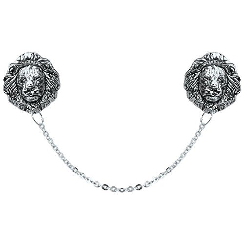 TRIPIN Lion Shape Lapel PIN Brooch with Chain for Men Women Boys Girls for Office Corporate Party French Cuff Shirts Shirt Suit Blazer in A Gift Box TSCPSIL1752