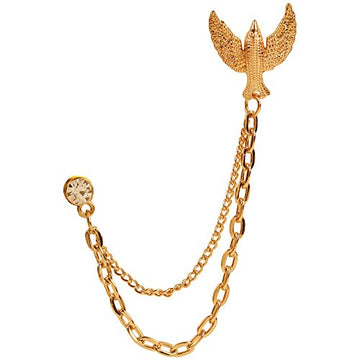 TRIPIN Eagle Shape Lapel PIN Collar PIN Collar Chain Brooch with Chain in A Gift Box TNSP1263