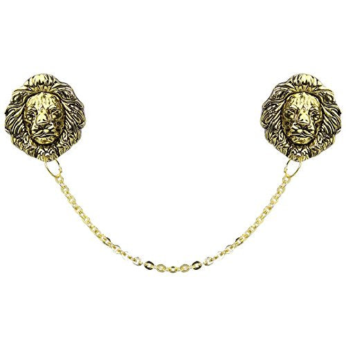 TRIPIN Lion Shape Lapel PIN Brooch with Chain for Men Women Boys Girls for Office Corporate Party French Cuff Shirts Shirt Suit Blazer in A Gift Box TSCPGOLD1754