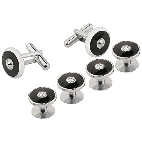 TRIPIN Black Brass Kurta Button Cufflinks Tuxedo Set for Men and Women