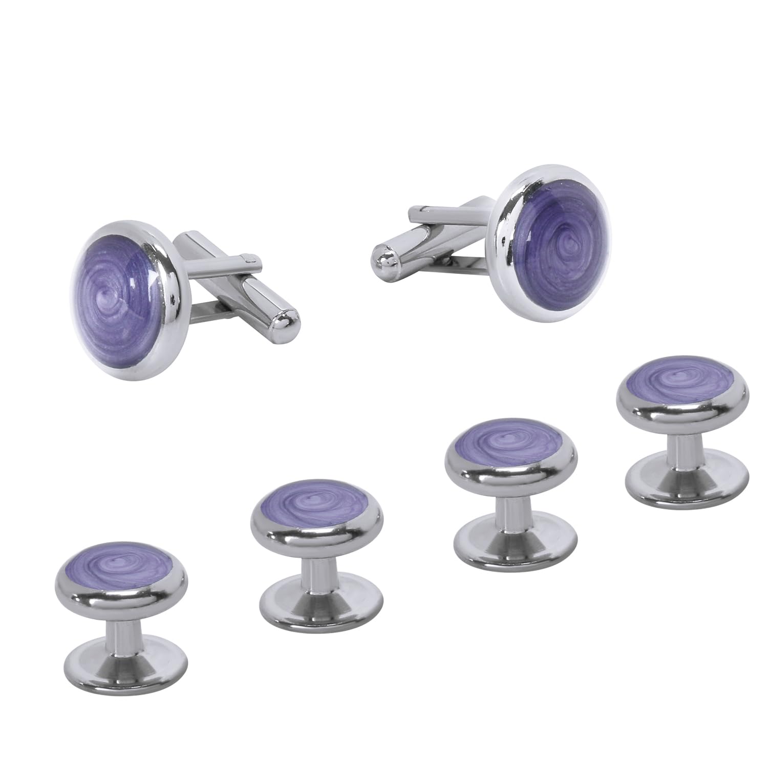 TRIPIN Blue and Silver Tuxedo Button Studs with Matching Cufflinks for Men - Elevate Your Formal Attire with Stylish Accessories - Perfect for Tuxedos, Suits, and Dress Shirts