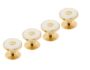 TRIPIN Brass White Golden Kurta Buttons - Elegant and Versatile Buttons for Men and Women's Ethnic Attire