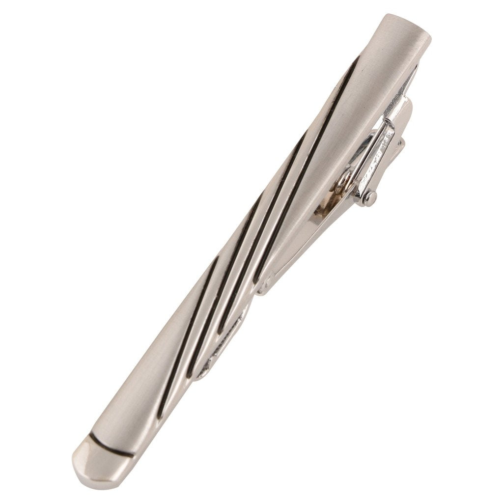 TRIPIN Silver Black TIEPIN Clip TACK TIE PIN for Men with Amazing SELF Design for Men in A Gift Box TSHOTIEPIN631