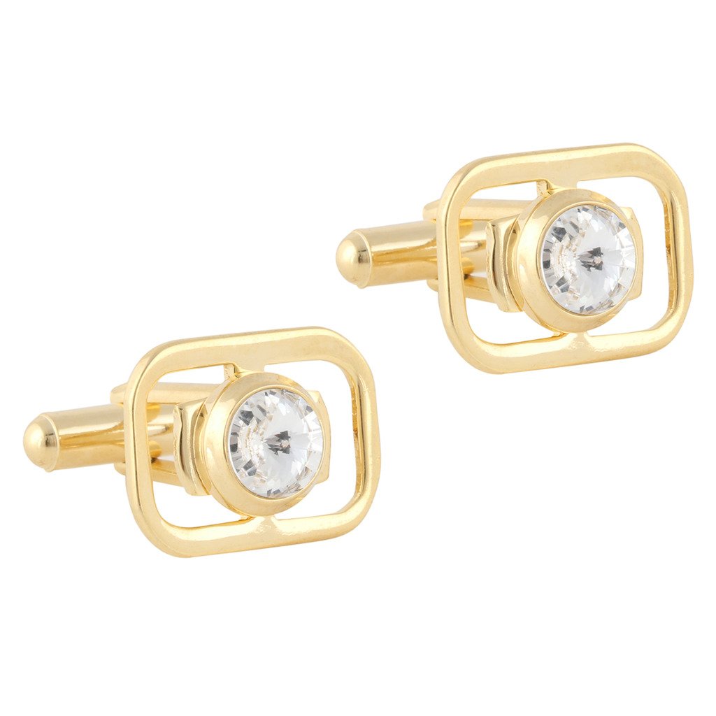 TRIPIN Cufflinks for Men Golden Gold with Diamond Crystal for Office Corporate Party French Cuff Shirts Shirt Suit Blazer in A Gift Box TNABZGOLD417