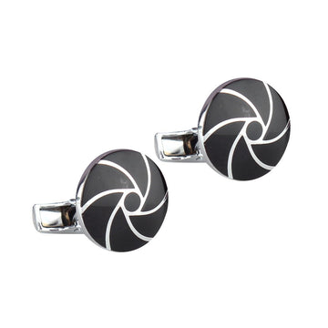 TRIPIN Cufflinks for Men Black Color with White Whirl Design French Cuff Shirts Links Suit Blazer Party in A Gift Box TSANZSIL319