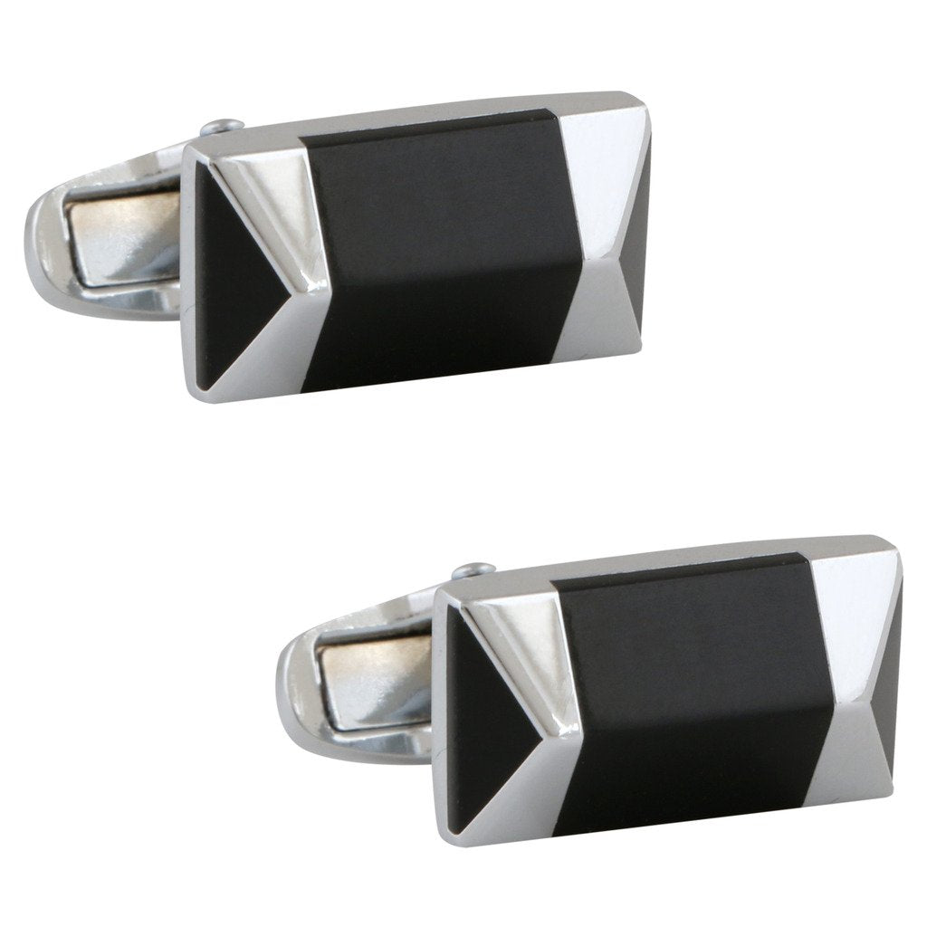 TRIPIN Cufflinks for Men Silver Black Square for Office Corporate Party French Cuff Shirts Shirt Suit Blazer in A Gift Box TNBPZSIL669