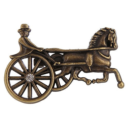 TRIPIN Blue Chariot Shape Lapel Pin Brooch for Men