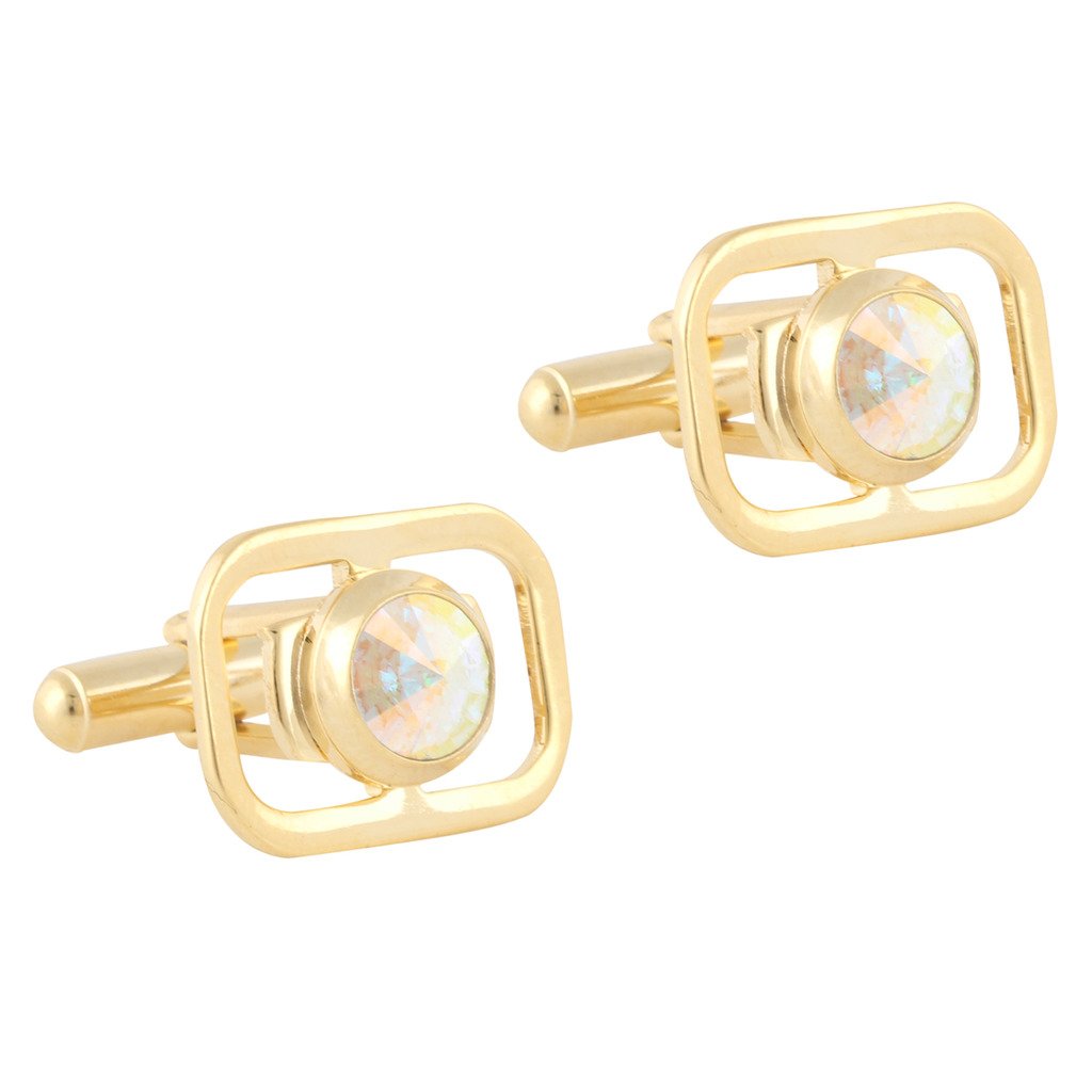TRIPIN Cufflinks for Men Golden Gold with Diamond Crystal for Office Corporate Party French Cuff Shirts Shirt Suit Blazer in A Gift Box TNABZGOLD418
