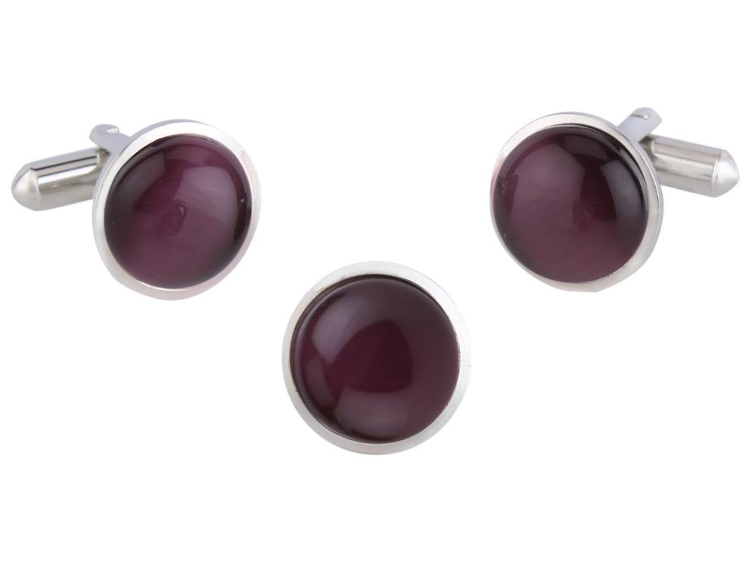 TRIPIN Cufflinks and TIE TACK for Men Silver Blue Colour Cats Eye Stone for Office Corporate Party French Cuff Shirts Shirt Suit Blazer in A Gift Box TSSPSIL1648