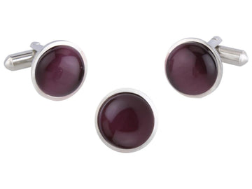 TRIPIN Cufflinks and TIE TACK for Men Silver Blue Colour Cats Eye Stone for Office Corporate Party French Cuff Shirts Shirt Suit Blazer in A Gift Box TSSPSIL1648