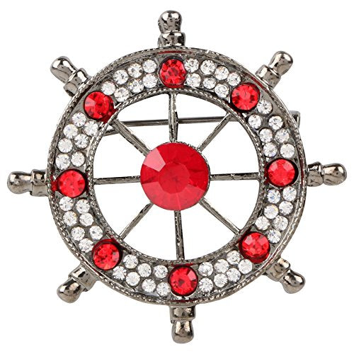 TRIPIN Broaches for Men and Women on Suits Shirts Coat Brooches Blazers Medal Formal Sherwani with Chain Lion Lapel Pin Tie Tack - Red, Crystals