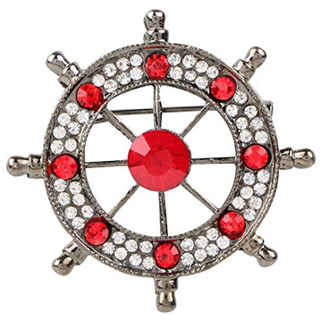 TRIPIN Broaches for Men and Women on Suits Shirts Coat Brooches Blazers Medal Formal Sherwani with Chain Lion Lapel Pin Tie Tack - Red, Crystals