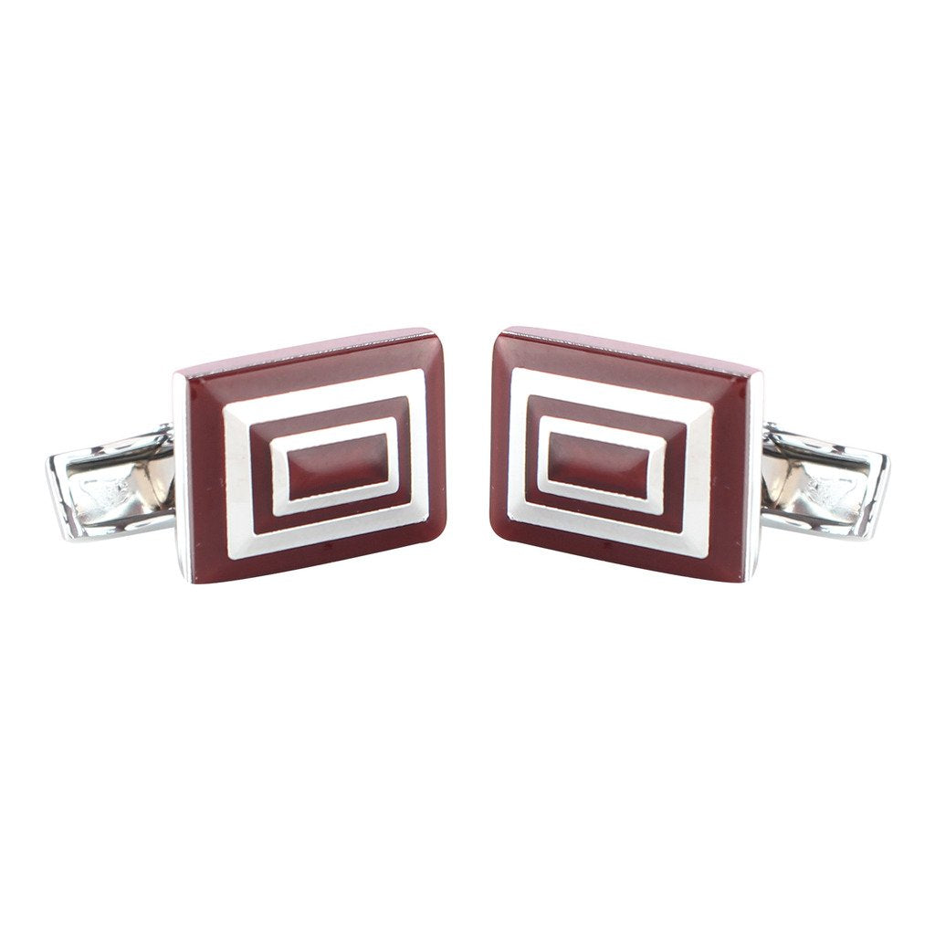 TRIPIN Cufflinks for Men Silver RED and White Colour for Office Corporate Party French Cuff Shirts Shirt Suit Blazer in A Gift Box TSANZSIL325