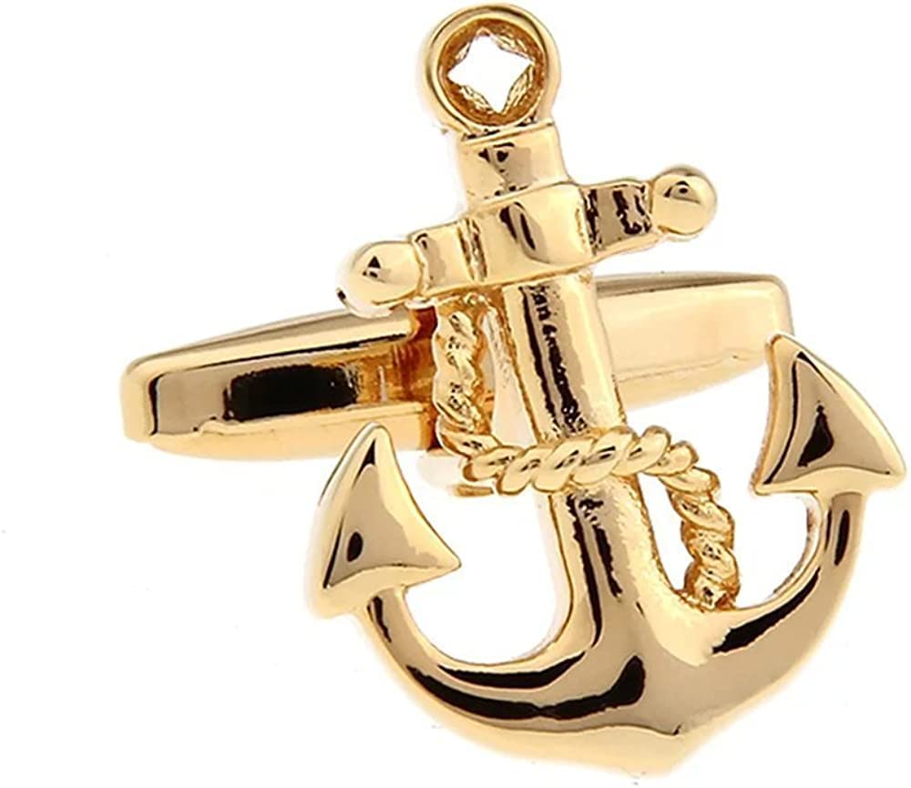 Tripin Brass Anchor Shape Vintage Look Cufflinks for Men for Office Corporate Party French Cuff Shirts Shirt Suit Blazer in A Gift Box TJHOGOLD1913