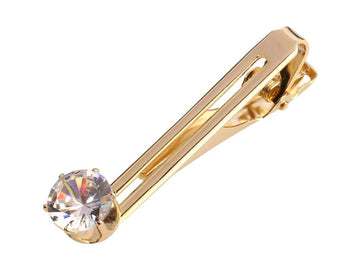 TRIPIN Golden Tie Pin Clip Tack Tiepin for Men with Diamond Crystal in A Gift Box TSHOTIEPINGOLD2016