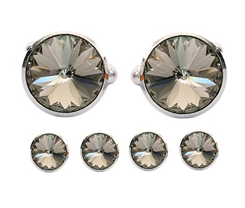 TRIPIN Kurta Button Cufflinks Tuxedo Set with Diamond Crystal Elements for Men Women Kids in A Gift Box TNHOSIL1579