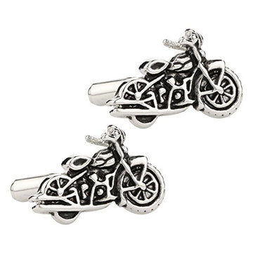 TRIPIN Cufflinks for Men Silver Bike Bullet Shape Design for Office Corporate Party French Cuff Shirts Shirt Suit Blazer in A Gift Box TSHOSIL1569