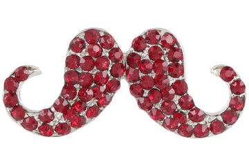 TRIPIN Red Diamond Crystals Silver Coat Brooch for Men