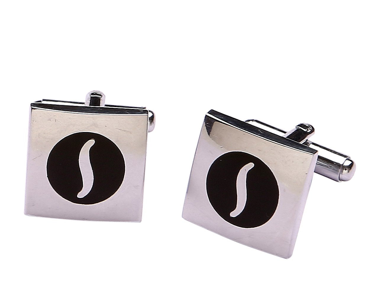 TRIPIN Cufflinks for Men Silver Black Square for Office Corporate Party French Cuff Shirts Shirt Suit Blazer in A Gift Box TNABZSIL52
