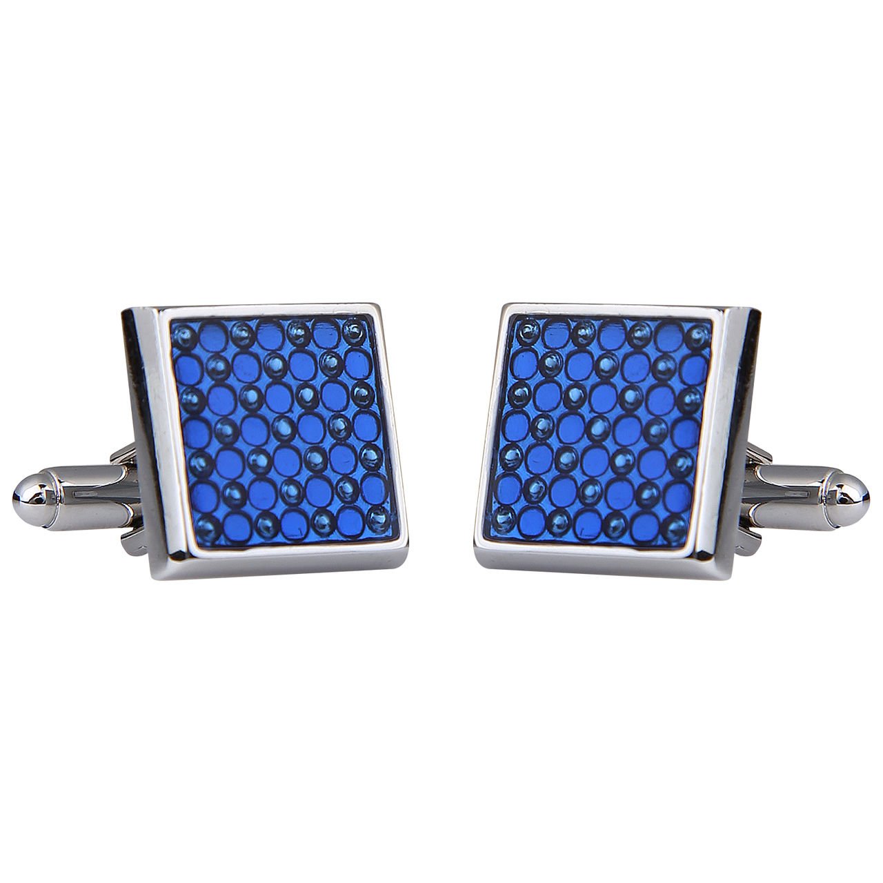 TRIPIN Cufflinks for Men Silver Blue Rectangle Shape for Office Corporate Party French Cuff Shirts Shirt Suit Blazer in A Gift Box TSHOSIL1058