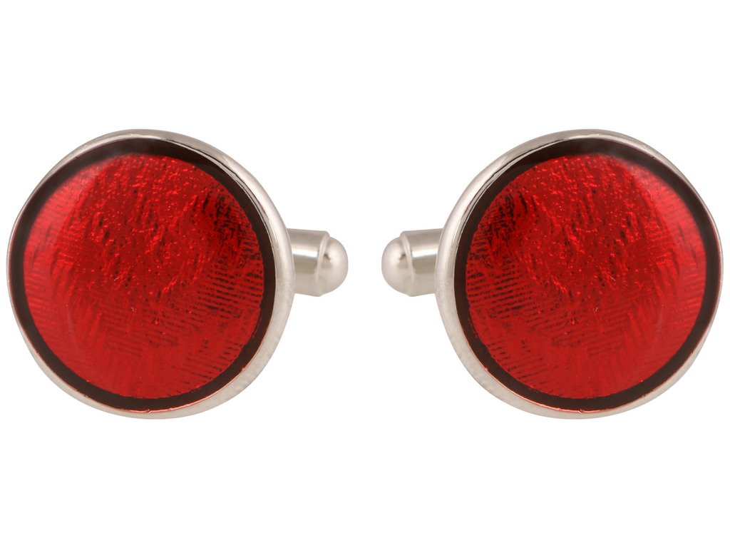 TRIPIN Cufflinks for Men Silver RED for French Cuff Shirts Links Suit Blazer Party in A Gift Box TSHOSIL708
