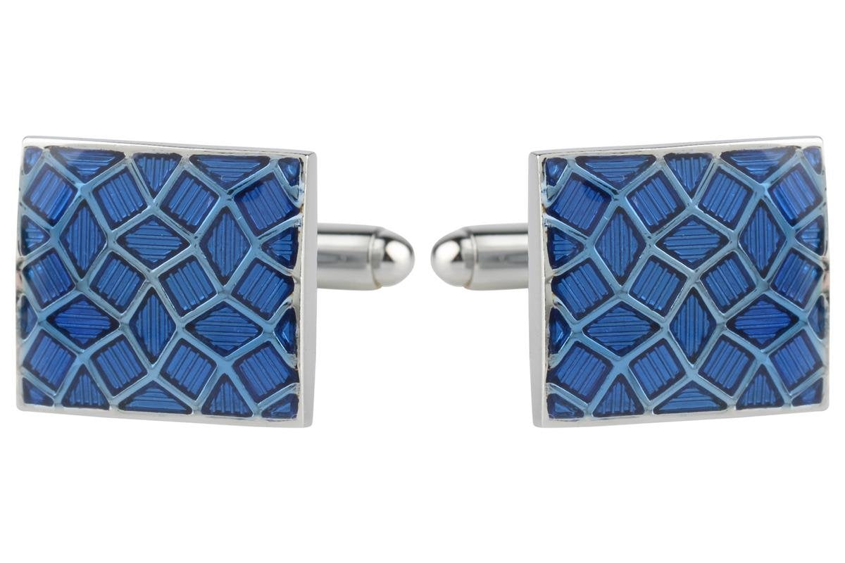 TRIPIN Cufflinks for Men Silver Blue Rectangle Shape for Office Corporate Party French Cuff Shirts Shirt Suit Blazer in A Gift Box TNHOSIL1664