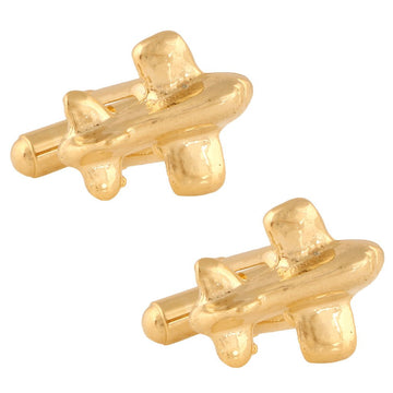 Tripin Men's Golden Aeroplane Shape Cufflnks In A Gift Box Tnapzgold653