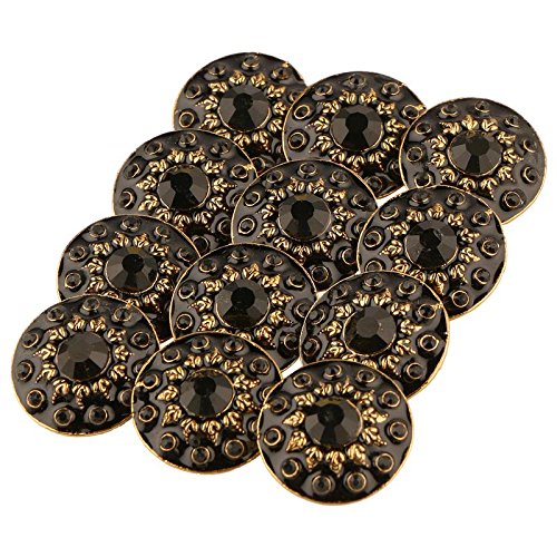 TRIPIN Black Brass Sherwani Buttons Set for Men