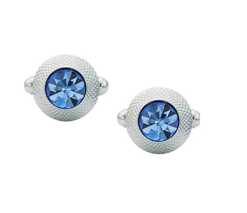 TRIPIN Cufflinks for Men Silver Unique Shape with Diamond Crystals in A Gift Box 992