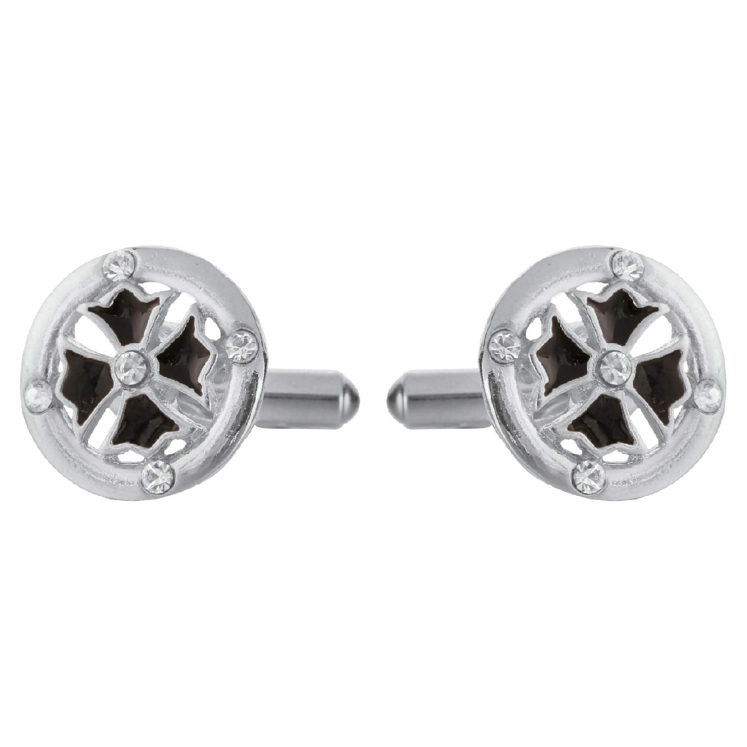 Tripin Brass Silver Cufflinks with Amazing Design for Men for Office Corporate Party French Cuff Shirts Shirt Suit Blazer in A Gift Box TJHOSIL1905