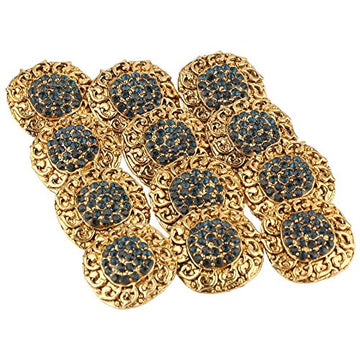 TRIPIN Blue Brass Sherwani Buttons Set for Men