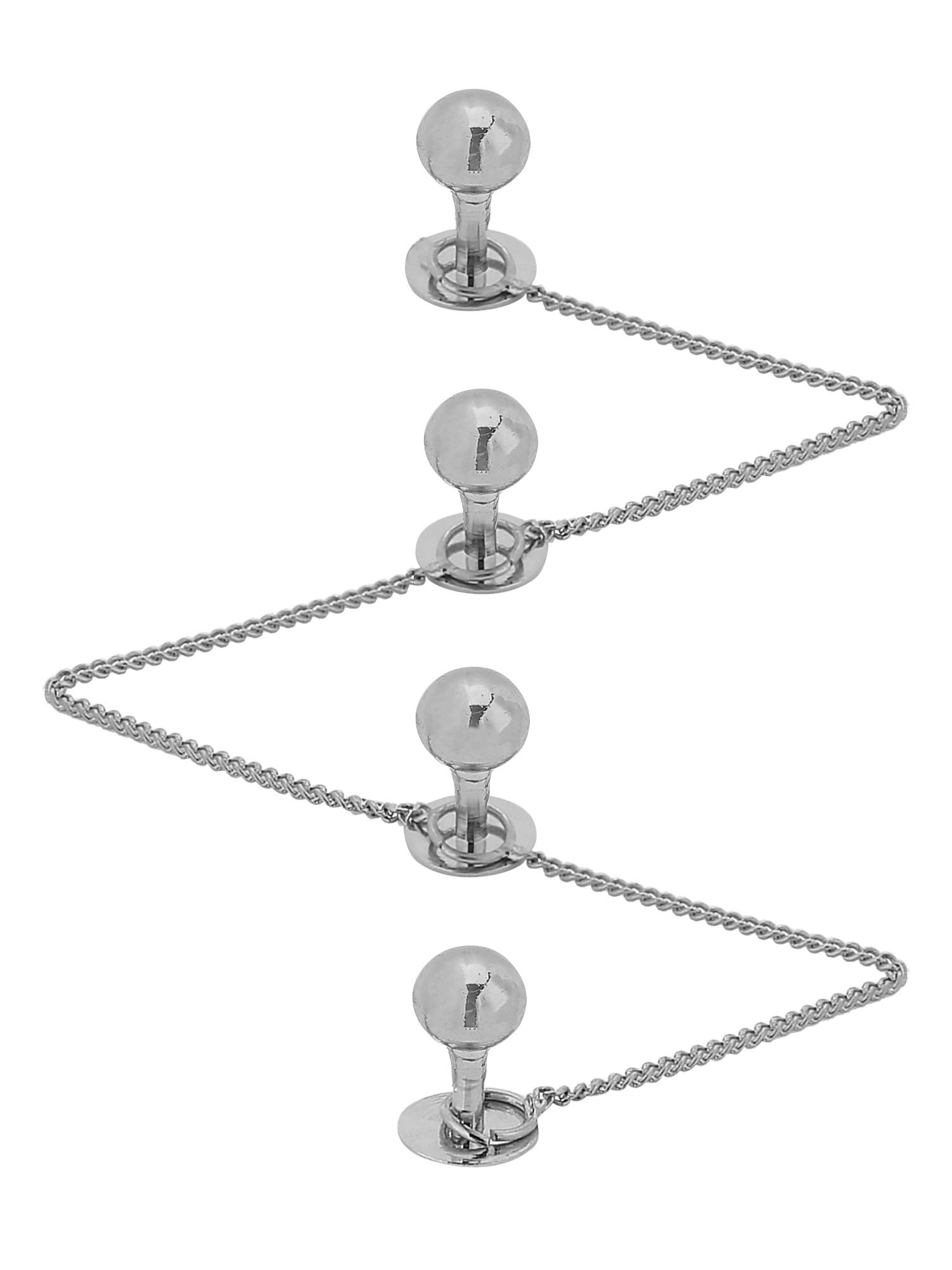TRIPIN Brass Kurta Buttons with Silver Ball and Chain for Men and Women TNSPKURTA2026