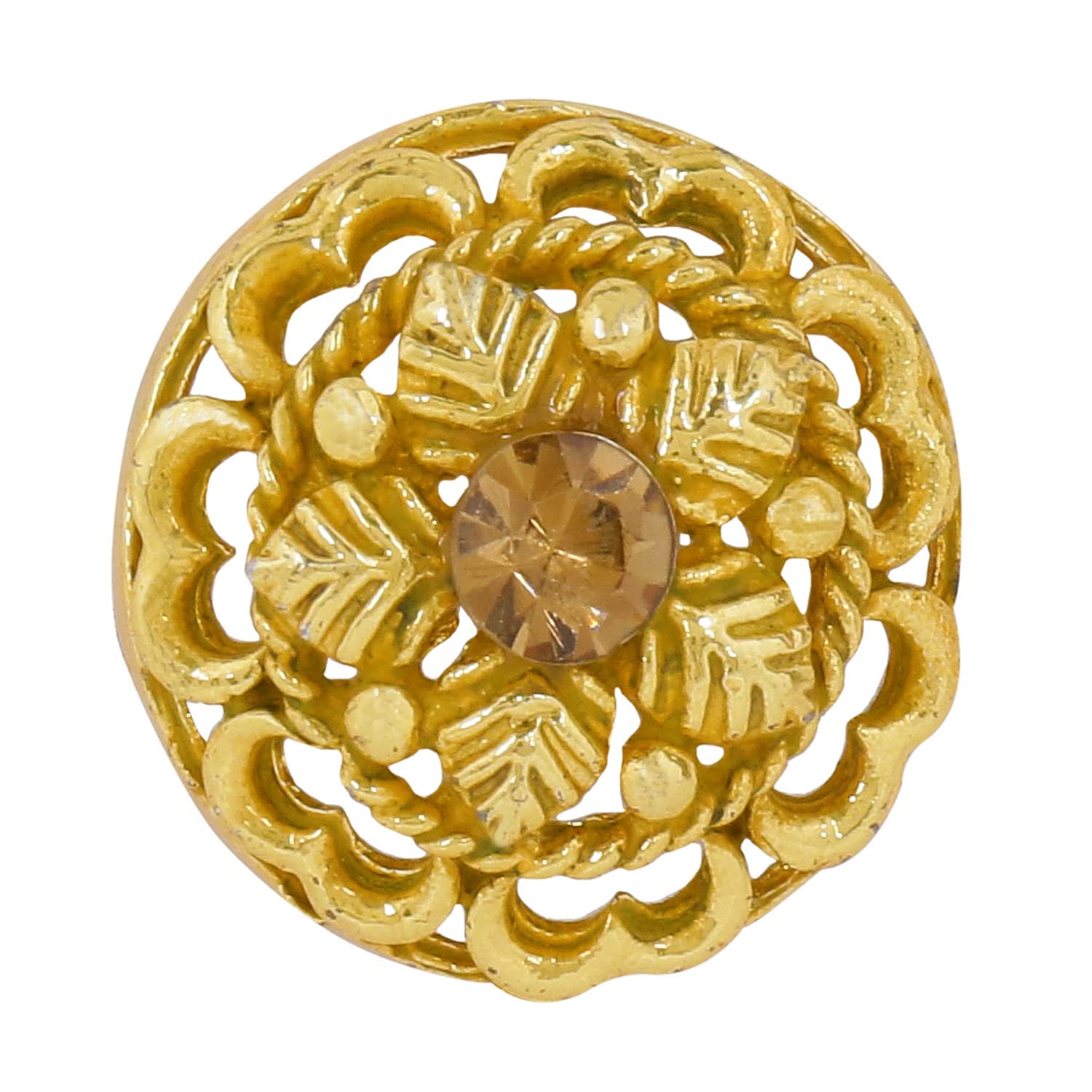 TRIPIN Antique Alloy Round Button for Coat Blazer Suit, Sherwani and Indian Dresses Sports Coat Uniform Jacket Beautiful Ethnic Classy Design (Pcs - 6) (LT .Yellow)