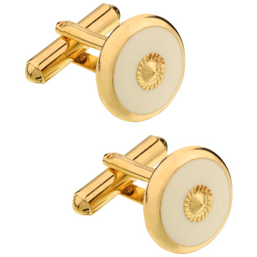 TRIPIN WHITE AND GOLDEN CUFFLINKS FOR MEN IN A GIFT BOX 2162