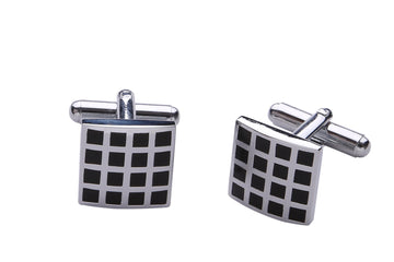 TRIPIN Cufflinks for Men Silver Black Square for Office Corporate Party French Cuff Shirts Shirt Suit Blazer in A Gift Box TNABZSIL83